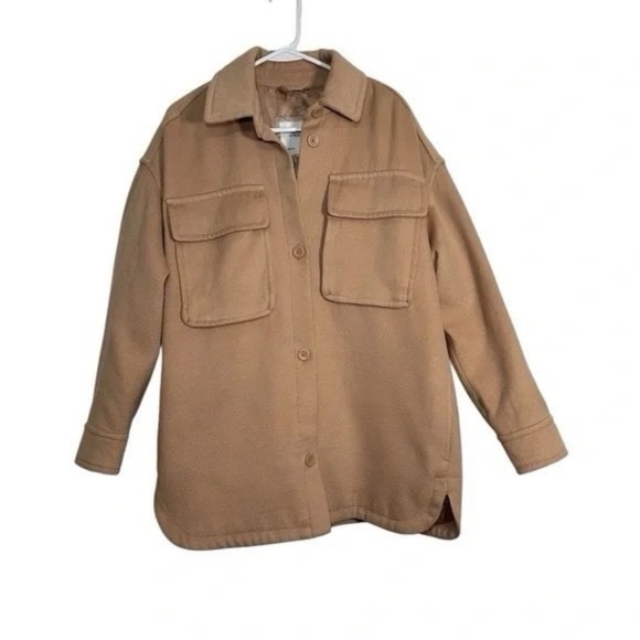 Abercrombie & Fitch Tan Button-Up Jacket Women's S - Picture 1 of 5